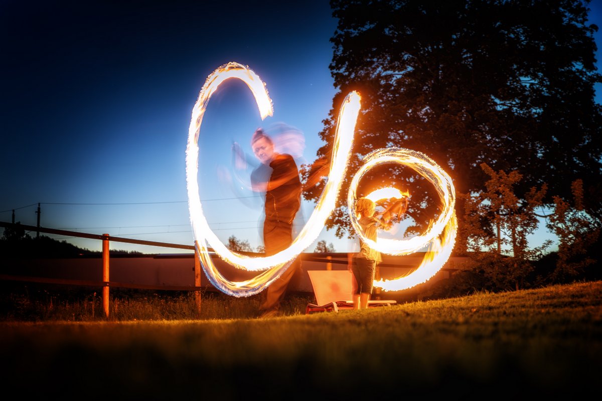 Feuershow bei der Geburtstagsfeier von Thomas Siebenhüner – Thomas Siebenhüner, Nadja Holzknecht, Freitanz, Reutte und Breitenwang – Foto 7